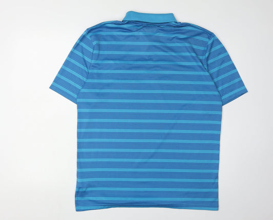 Slazenger Men's Blue Striped Polo, Medium