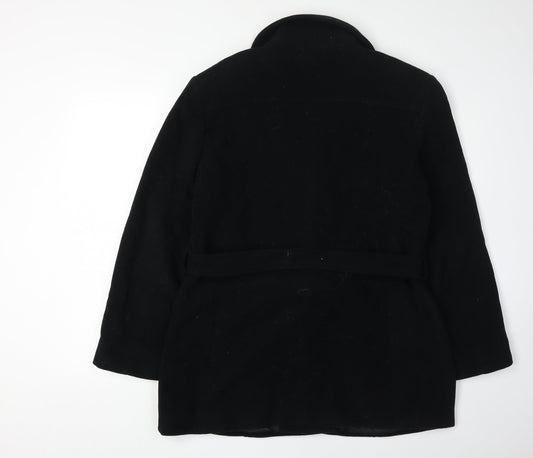 BHS Women's Black Belted Coat Size 14