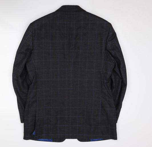 Austin Reed Men's Black Check Blazer 40 Short Formal