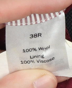 Charles Tyrwhitt Men's Black Wool Blazer, Size 38, Two-Button