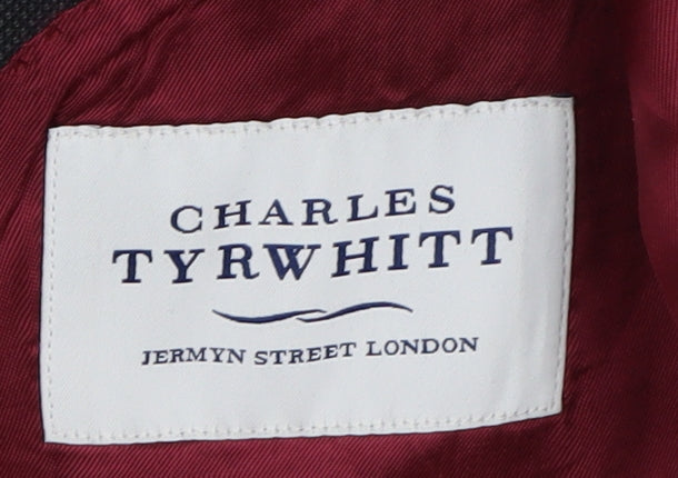 Charles Tyrwhitt Men's Black Wool Blazer, Size 38, Two-Button