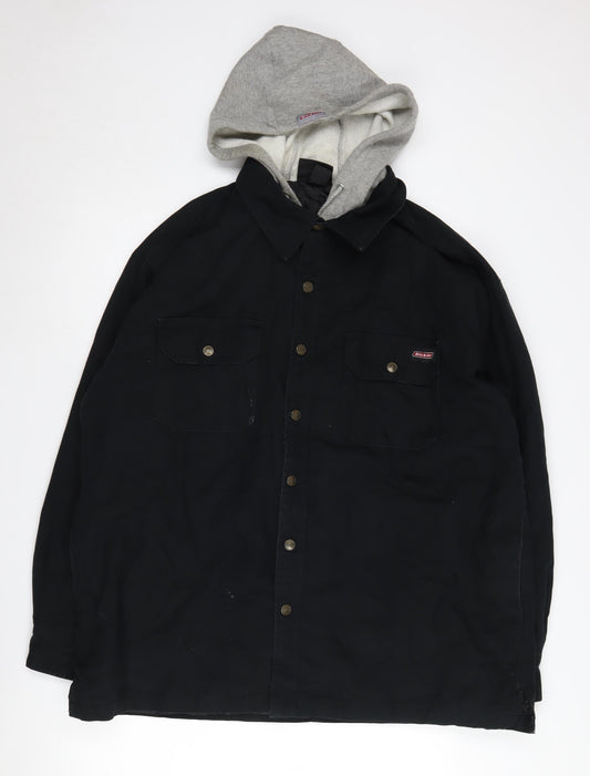 Dickies Men's Black Hooded Jacket, L Size, Winter Casual