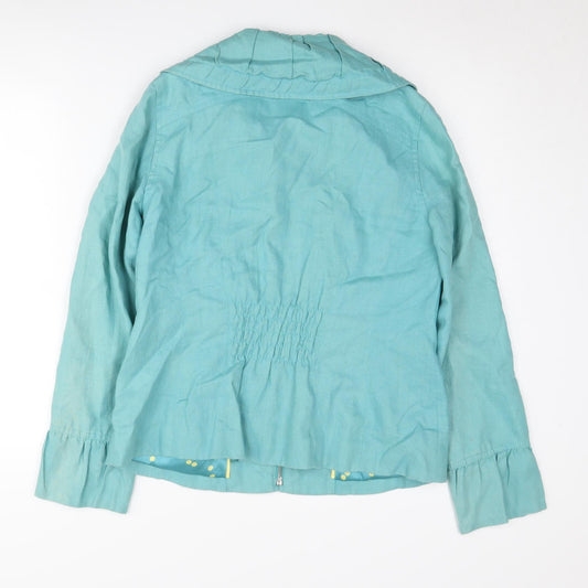 Per Una Women's Blue Flax Zip Jacket, Size 12