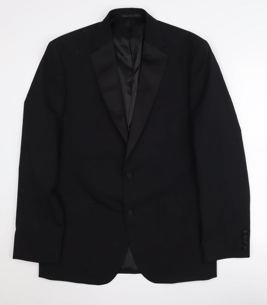 Moss 1851 Men's Black Tuxedo Blazer, Regular Fit, 42