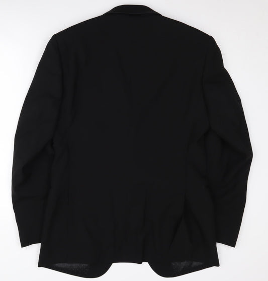 Moss 1851 Men's Black Wool Tuxedo Blazer 38 Regular Fit