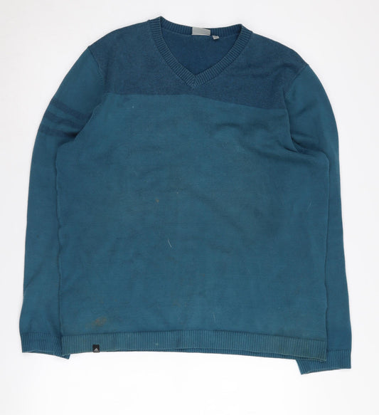 Additional front view of Adidas Men's Blue V-Neck jumper M