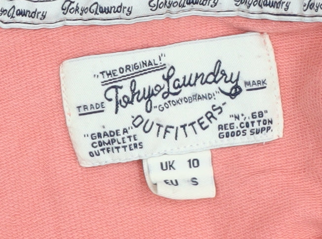 Tokyo Laundry Women's Pink Full Zip Hoodie Size 10