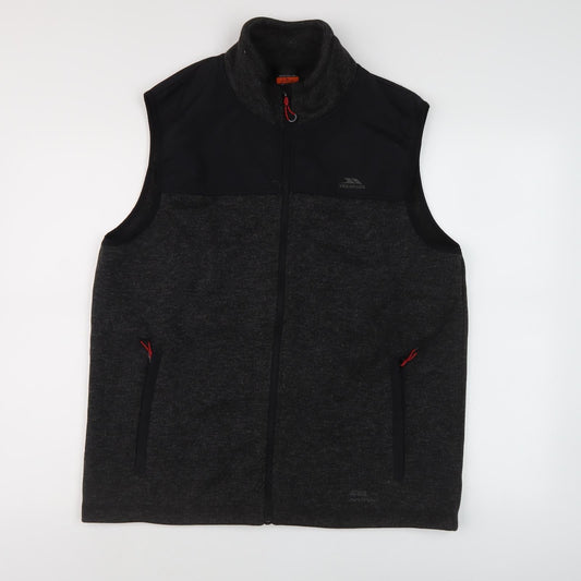 Trespass Men's Black Waistcoat L Zipped Pockets Lightweight