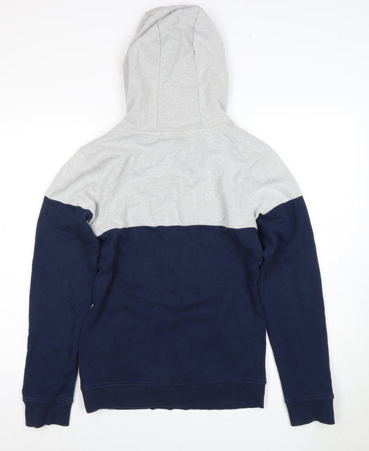 Adidas Men's Grey & Blue 1/4 Zip Hoodie, Size S