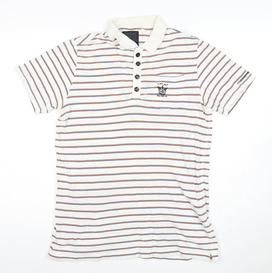 Firetrap Men's Multicoloured Striped Polo Shirt M