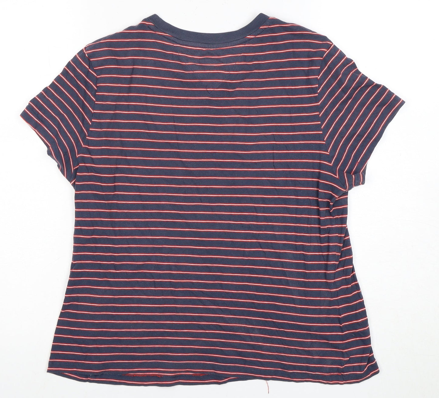 Tommy Jeans Women's Blue Striped T-Shirt M