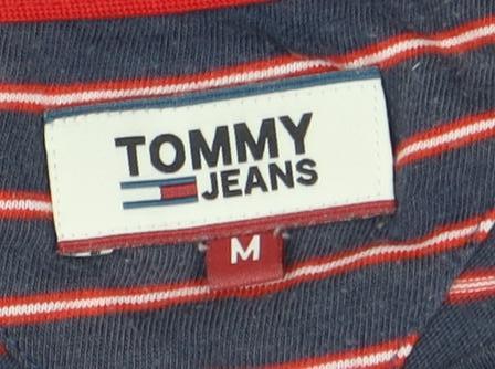 Tommy Jeans Women's Blue Striped T-Shirt M