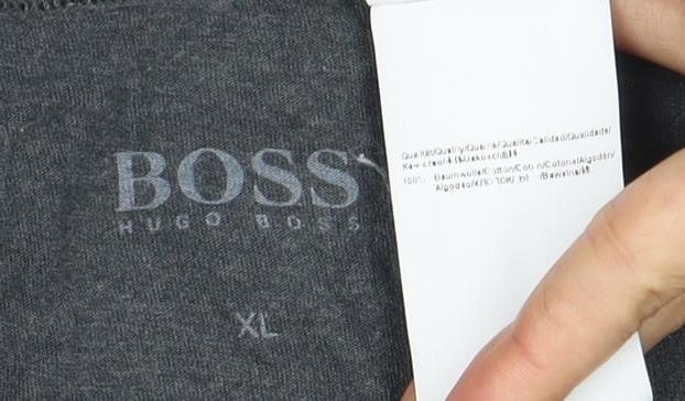 BOSS Men's Grey Cotton T-Shirt XL Crew Short Sleeve