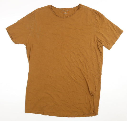 Mens UK Size XL JACK & JONES Brown Cotton T-Shirt