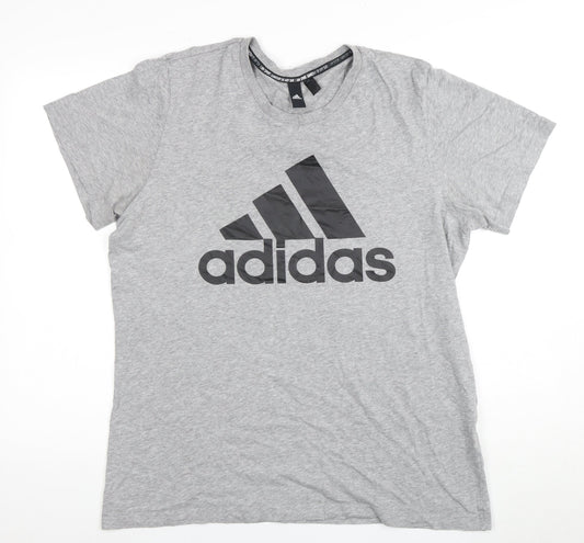 Mens UK Size L adidas Grey Cotton T-Shirt