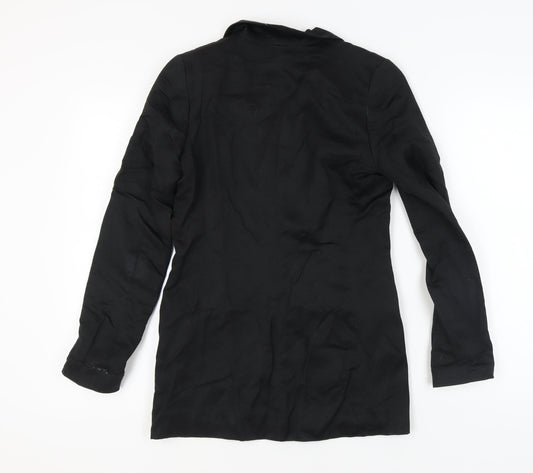 H & M Women's Black Blazer Shawl Lapel Size 8 Classic Fit