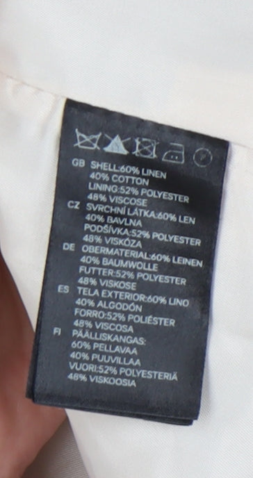 Brand and care label for H & M Women's Black Blazer Shawl Lapel, size 8, Classic Fit