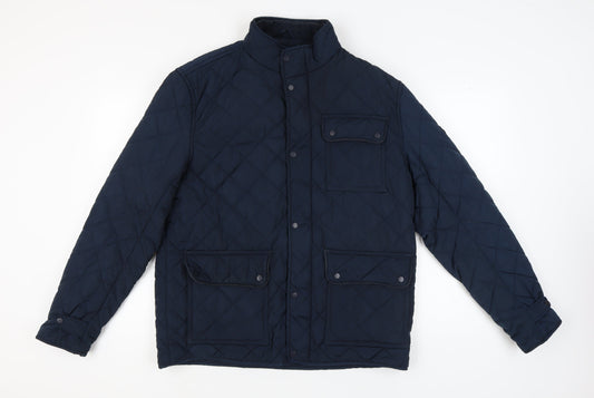 Firetrap Men's Blue Quilted Jacket XL Casual