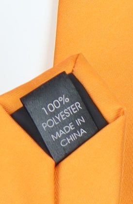 Brand and care label for Thomas Nash Orange Men's Tie 100% Polyester