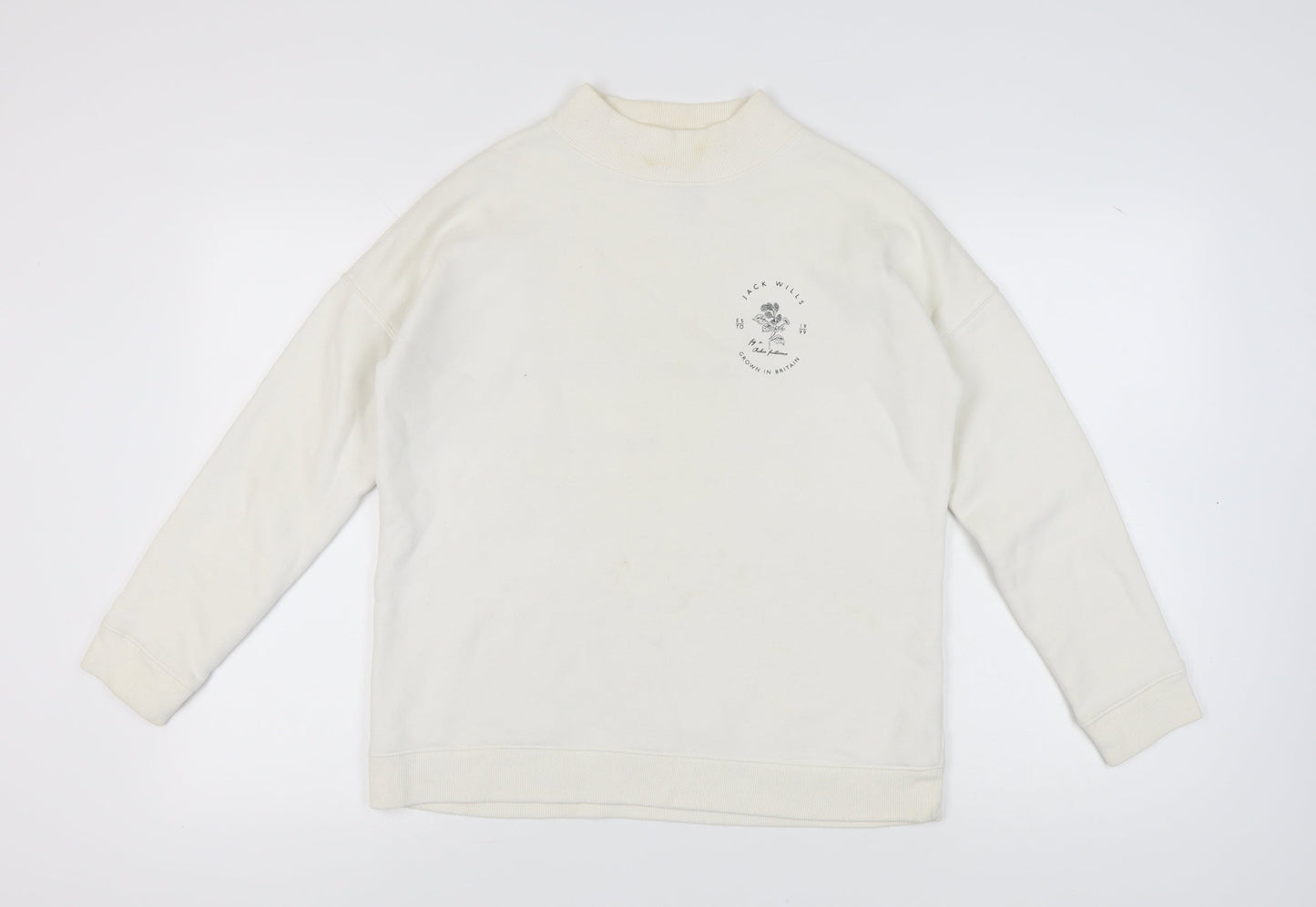 Jack Wills Women's White Pullover Sweatshirt Size 12