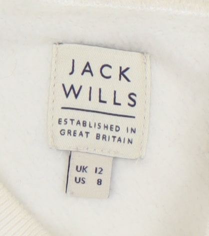 Jack Wills Women's White Pullover Sweatshirt Size 12
