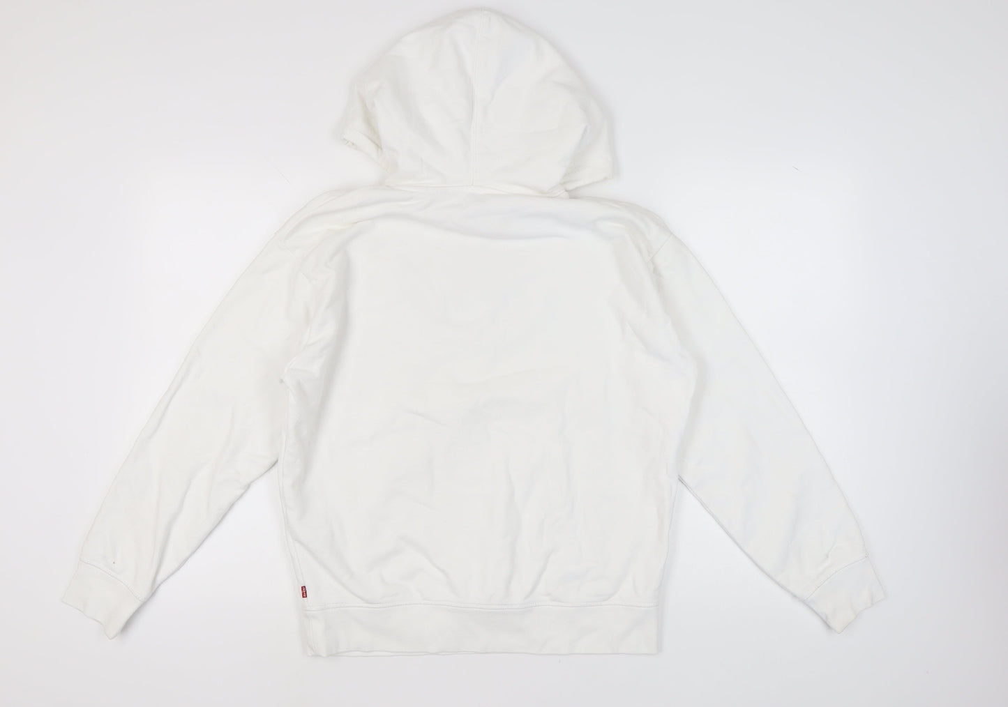 Levi's Mens White Hoodie M Pullover Logo Graphic