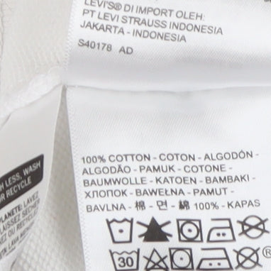 Levi's Mens White Hoodie M Pullover Logo Graphic