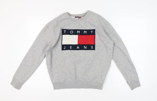 Tommy Jeans Men's Grey XS Logo Crew Sweatshirt