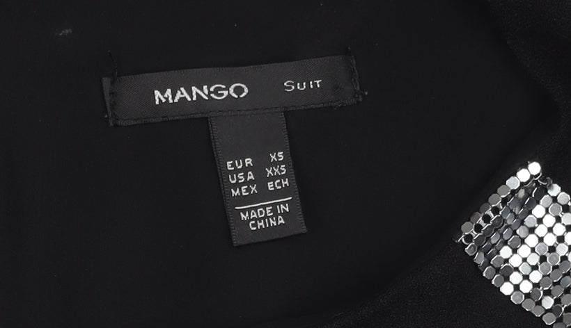 Mango Black Sheath Dress Women Size 8 Sleeveless Sequin