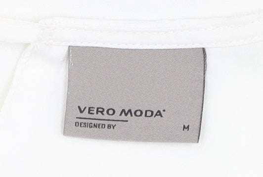 Vero Moda Women's White Long Sleeve Blouse, Size M