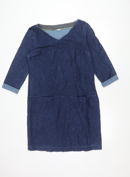 White Stuff Women's Blue Jersey Dress Size S