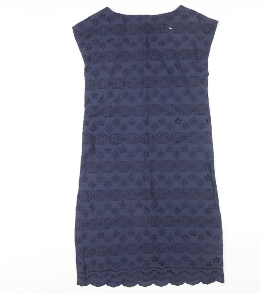 White Stuff Women's Blue Cotton Dress, Size 8