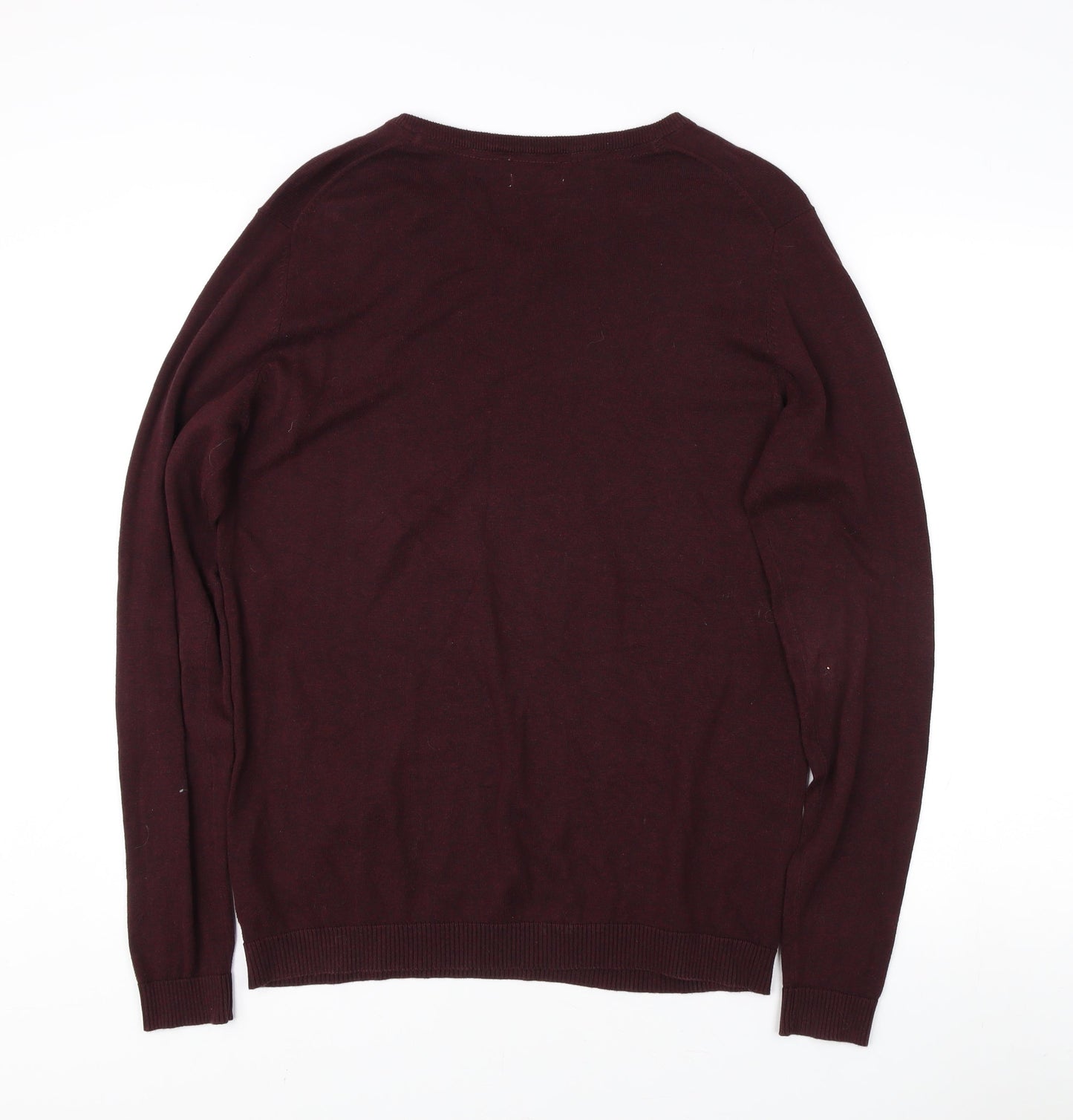 Jack & Jones Men's Red V-Neck Pullover Jumper L