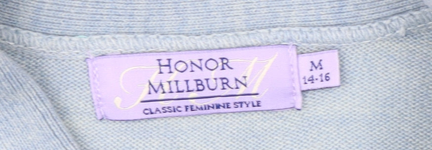 Brand and care label for Honor Millburn Women's Blue Knit Jumper M