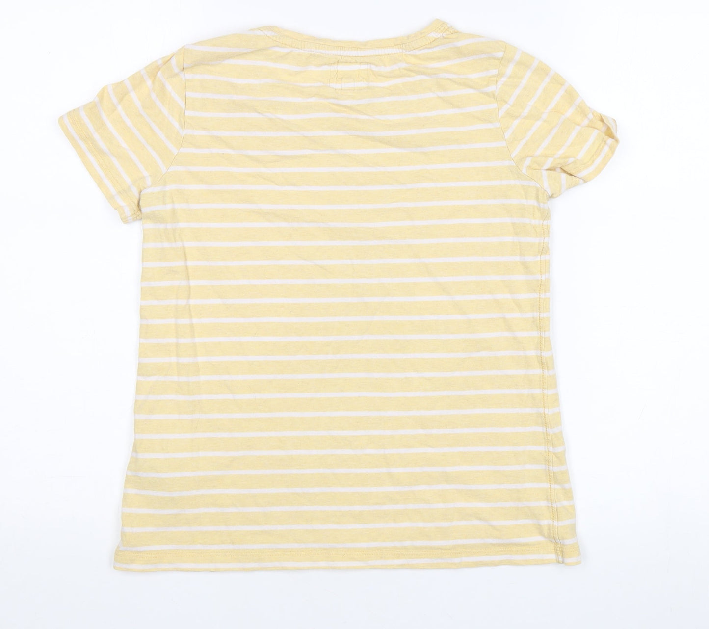 Fat Face Women's Yellow Striped Cotton T-Shirt, Size 6