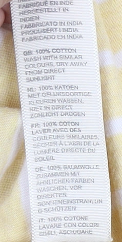 Fat Face Women's Yellow Striped Cotton T-Shirt, Size 6