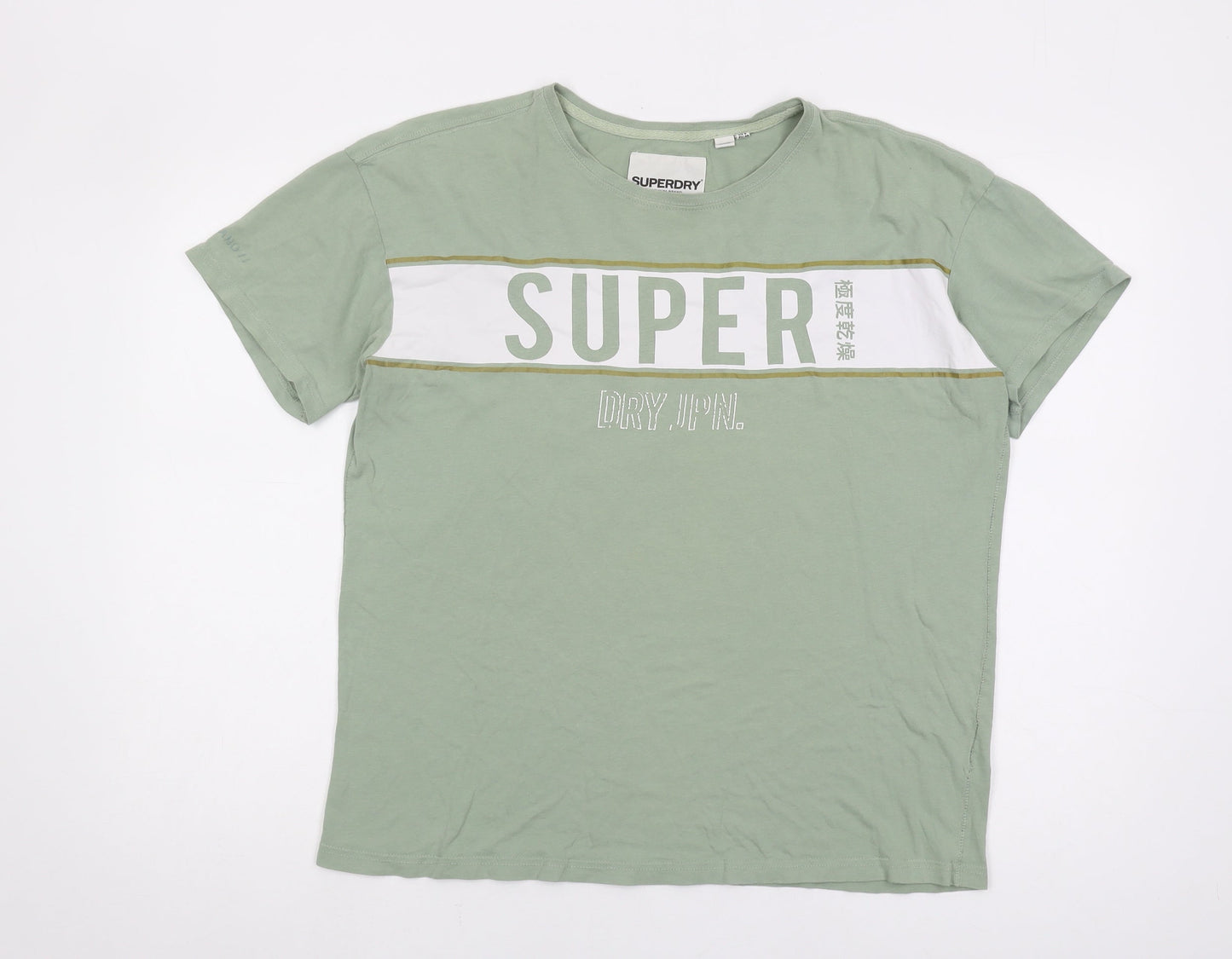 Superdry Women's Green Cotton T-Shirt Size 12