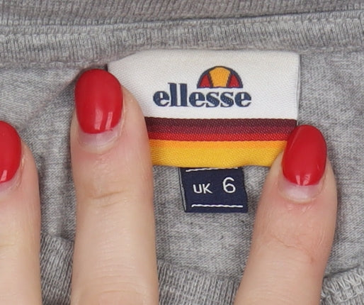 Ellesse Women’s Grey T-Shirt, Size 6, Casual Chic