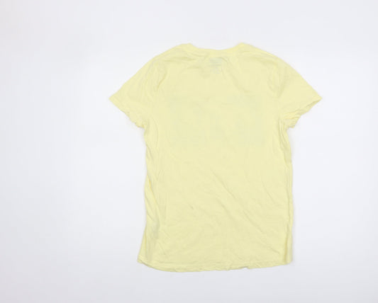 Womens UK Size XS Looney Tunes Yellow Cotton T-Shirt