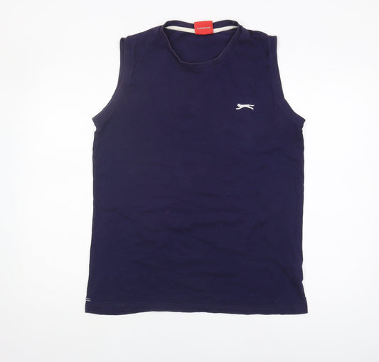 Slazenger Men's Blue Sleeveless T-Shirt - Medium