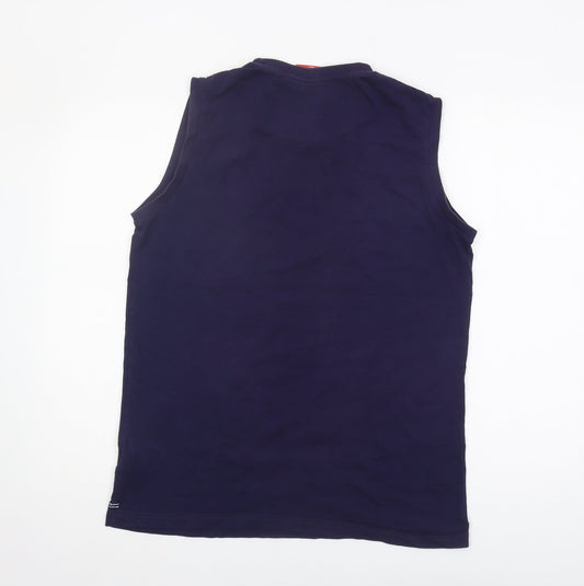 Slazenger Men's Blue Sleeveless T-Shirt - Medium