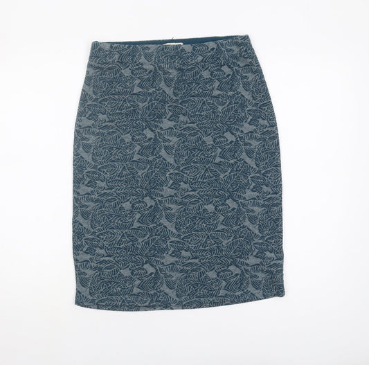 White Stuff Women's Green Floral Pencil Skirt, Size 10