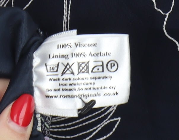 Roman Originals Women's Black Floral Skirt Size 16