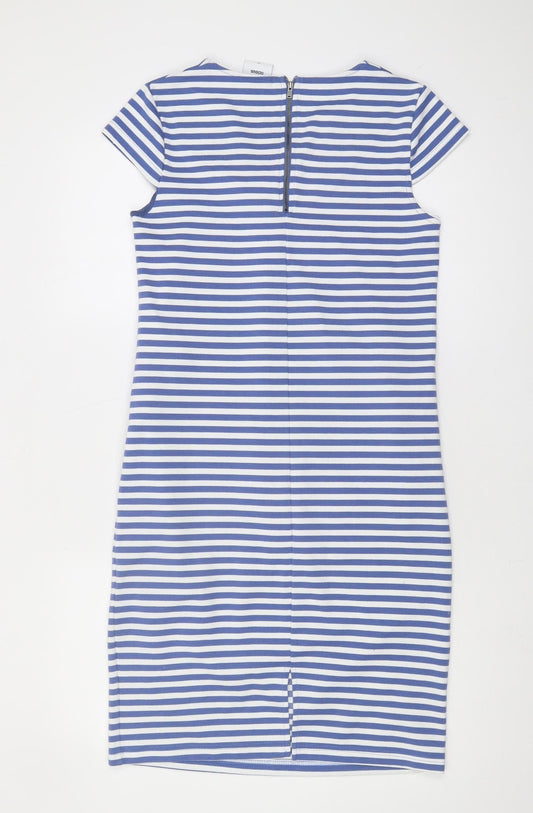 Mamalicious Women's Blue Striped Maternity Sheath Dress