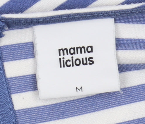Mamalicious Women's Blue Striped Maternity Sheath Dress