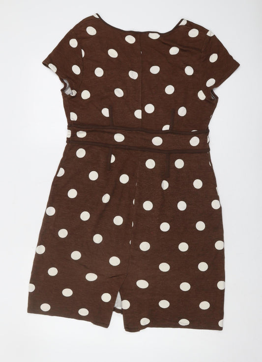 Boden Women's Brown Polka Dot Dress, L