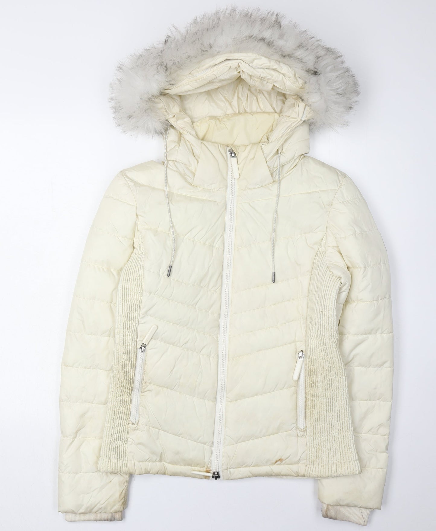 Superdry Women's White Puffer Jacket Size 10