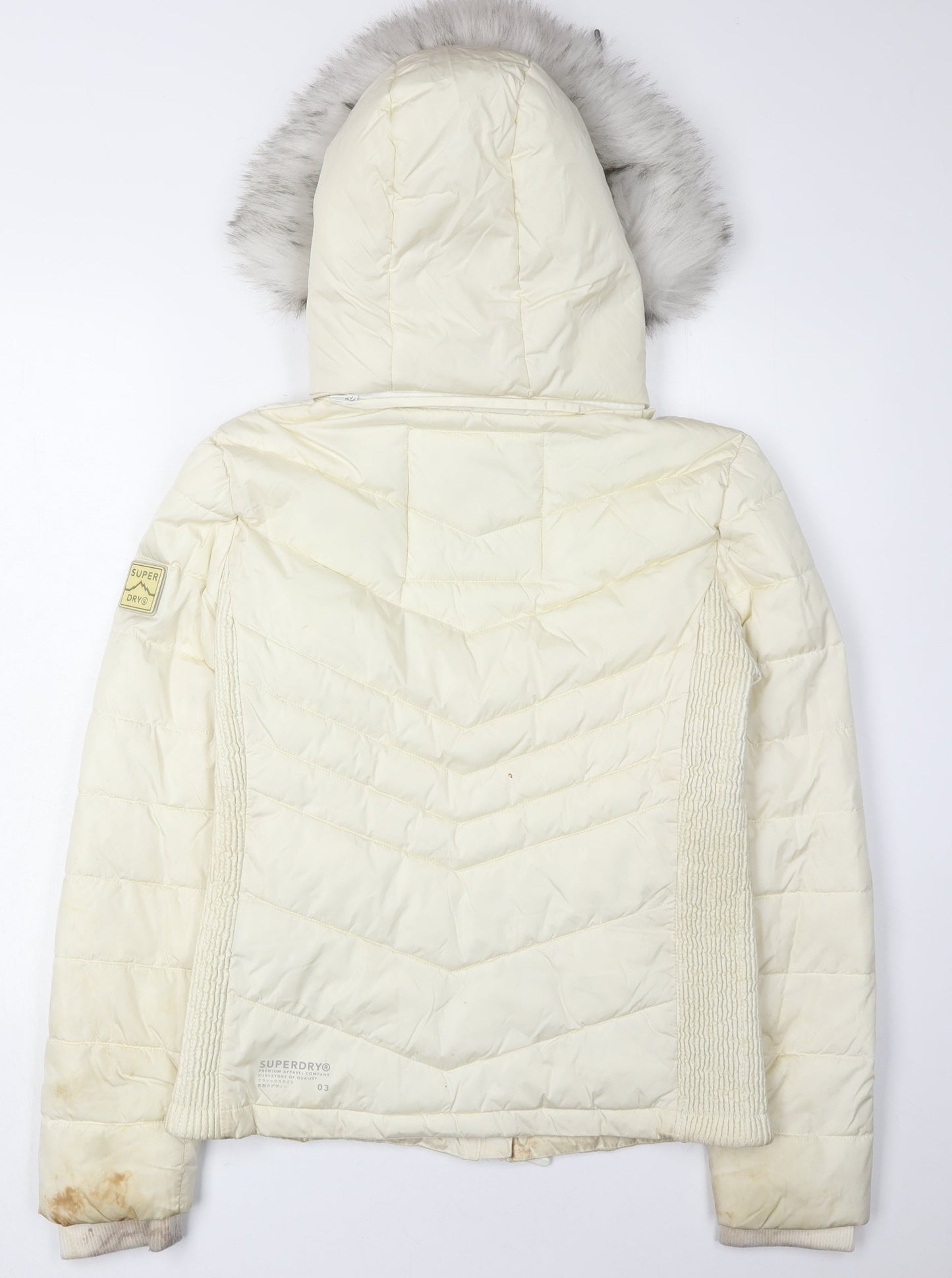 Superdry Women's White Puffer Jacket Size 10