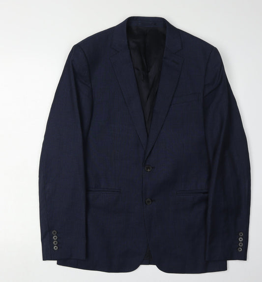 Jaeger Men's Blue Blazer, Size 38R Two-Button Formal Jacket