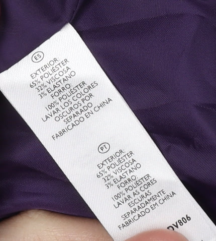 Brand and care label for Savoir Women's Purple Mid-Length Button Jacket -, size 12
